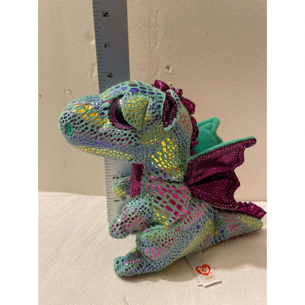 Ty Beanie Boos Cinder Dragon Plush Toy Stuffed Animal Green Purple‎ Sparkle